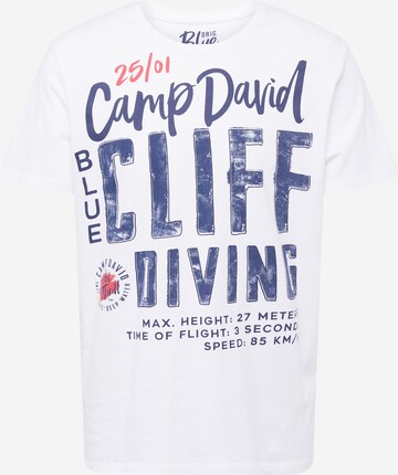 T-Shirt CAMP DAVID en blanc : devant