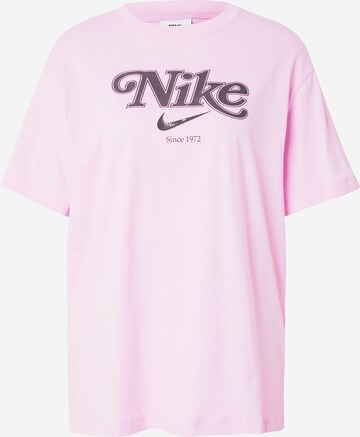 Tricou supradimensional de la Nike Sportswear pe roz: față