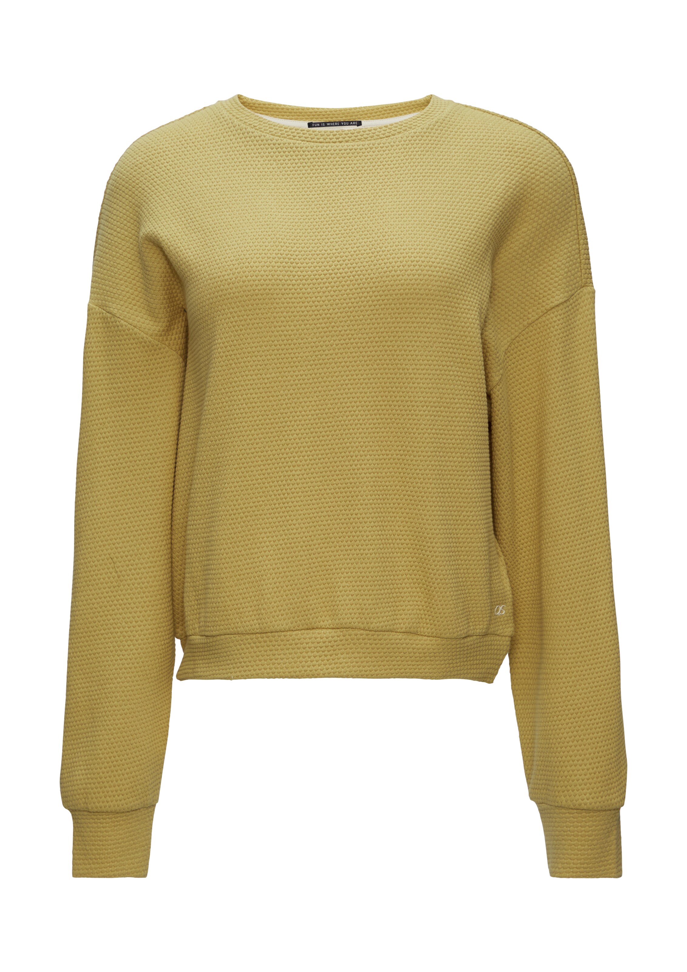 Sweat-shirt QS en jaune : devant