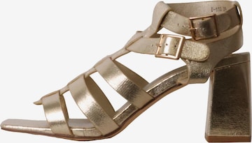 Super Mode Sandaal 'Bellucci-Sandalen mit Absatz' in Goud: voorkant