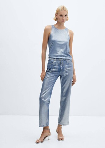 MANGO Regular Jeans 'Silver' in Silber