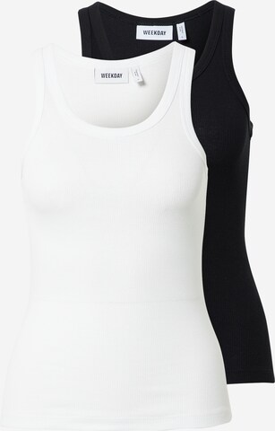 WEEKDAY Top 'Close Fitted' in Black: front