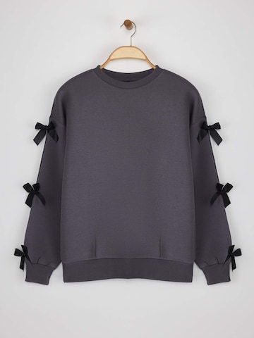 Sweat-shirt Trendyol en gris : devant