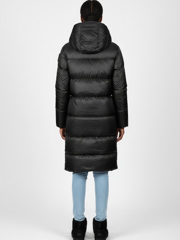 Blauer Wintermantel 'Celia' in Zwart