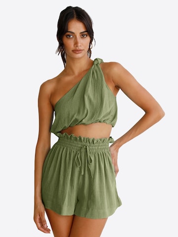 Costum cu pantaloni de la Imily Bela pe verde: față