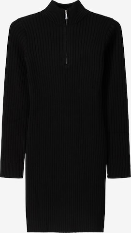 Robes en maille Bershka en noir : devant