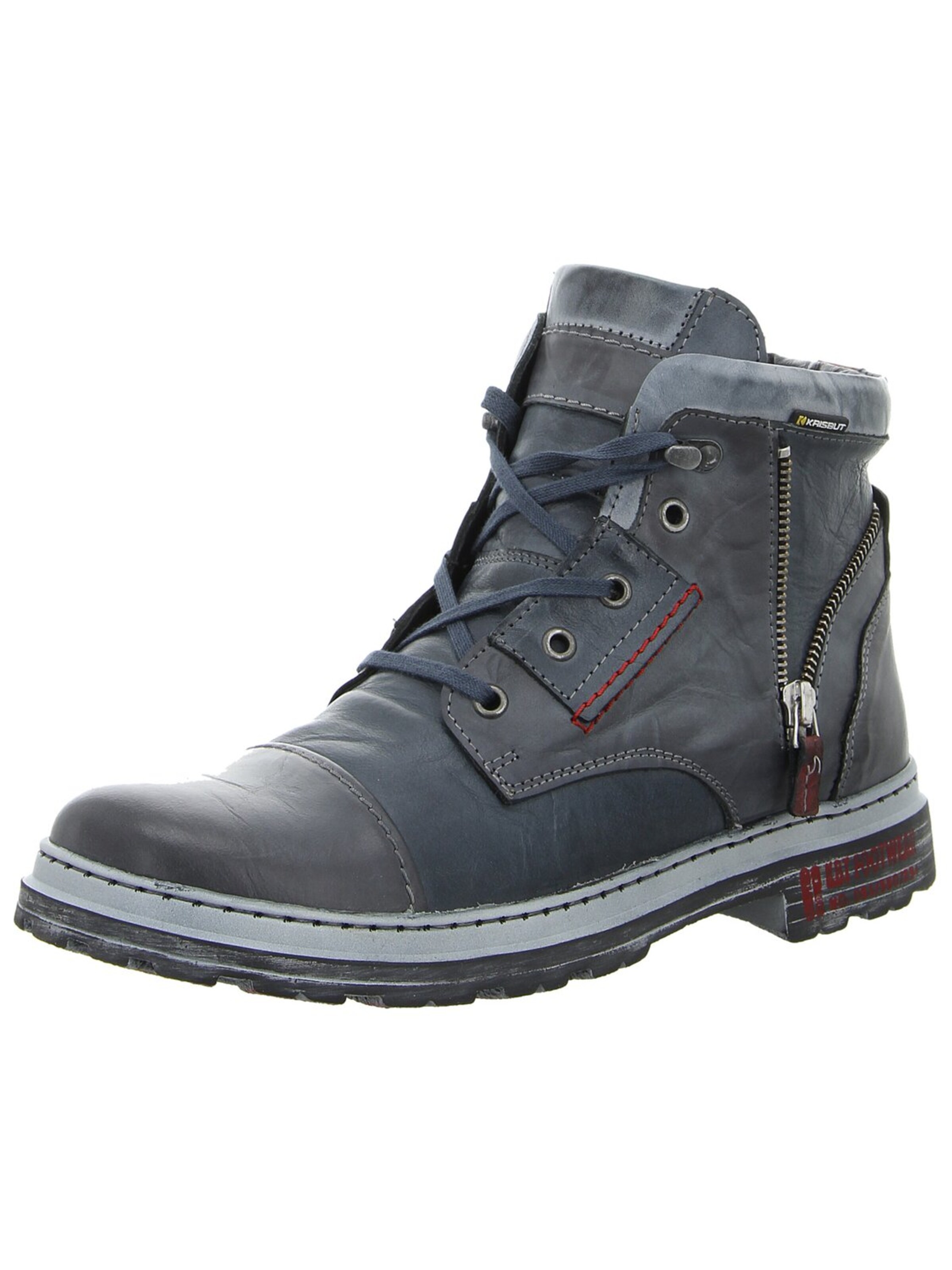 KRISBUT Boots 'Herren Stiefelette 6879-2 Echt Leder in grau' in Grey: front