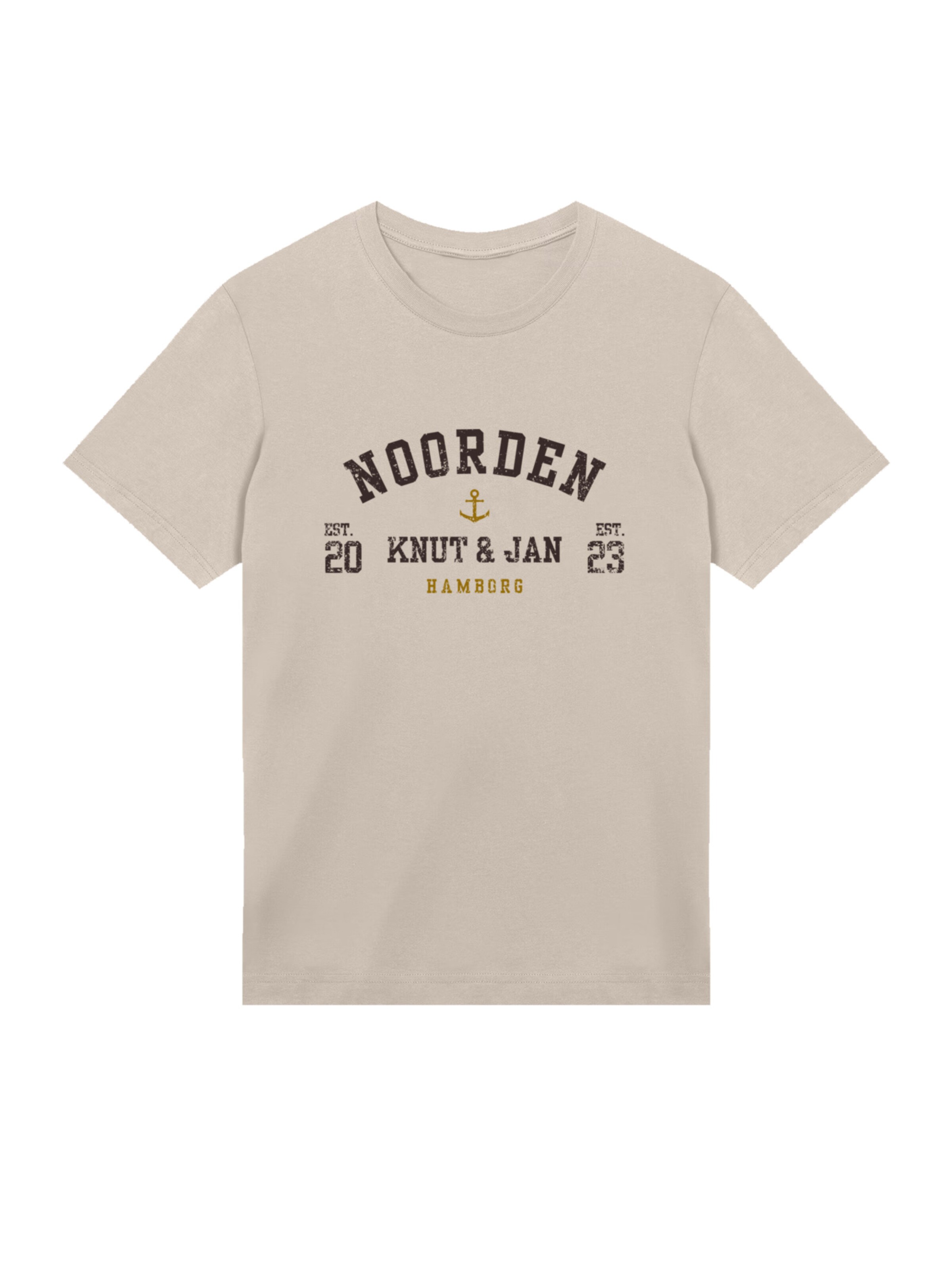 T-Shirt 'Knut & Jan Hamburg Noorden Collegiate' F4NT4STIC en beige : devant