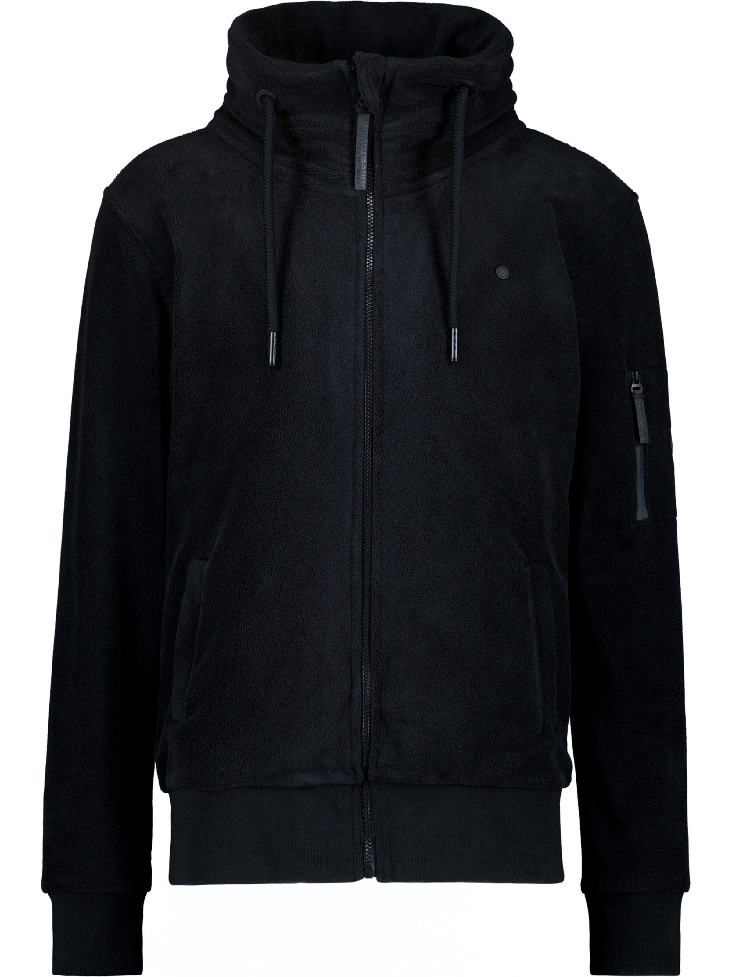 alife & kickin Ζακέτα φλις 'Elias' σε μαύρο: μπροστά