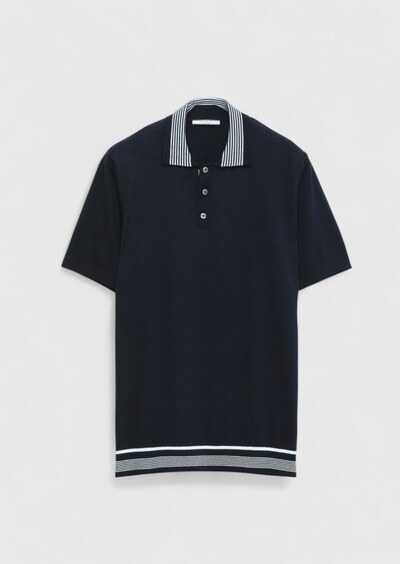 Ramsey Shirt in L in de kleur Navy / Wit, Productweergave