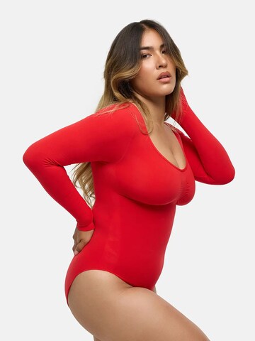 cfab Shapingbody 'Bodysuit Sculpting Shapewear Longsleeve mit Slip' i röd