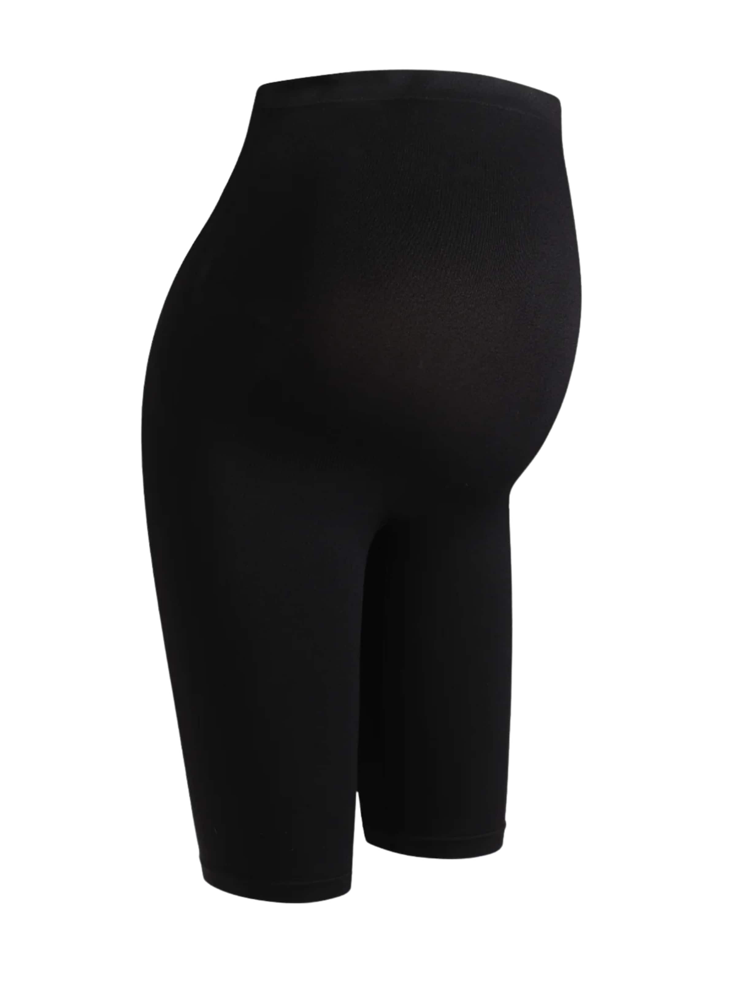 cfab (formerly creamy fabrics) Skinny Pants 'Seamless Umstandsshorts mit hohem Bund' in Black: front