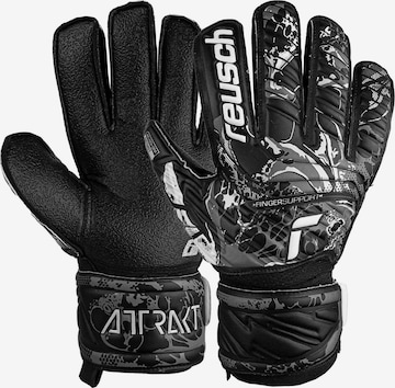 REUSCH Athletic Gloves in Black: front