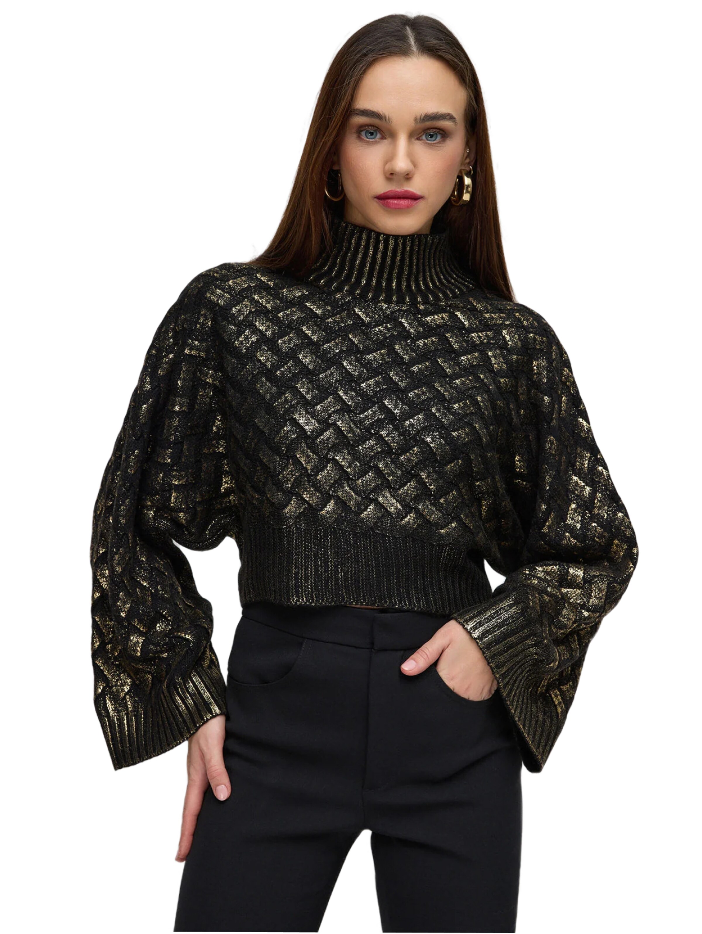 No Matter What Sweater in Black: front