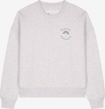 Watapparel Sweatshirt 'Happiness Is Homemade' in Grijs: voorkant