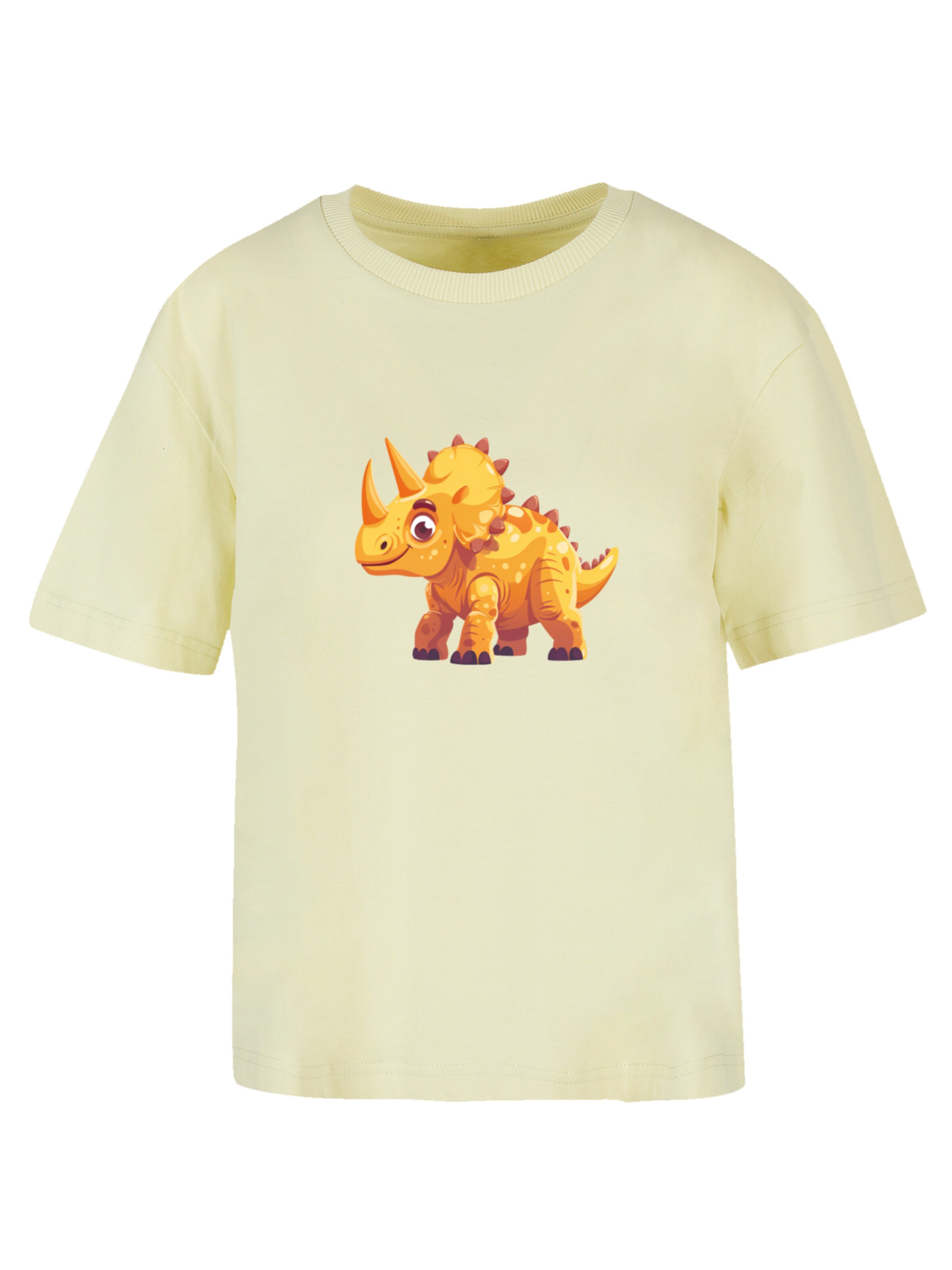 T-shirt 'Süßer Triceratops Dinosaurier' F4NT4STIC en jaune : devant