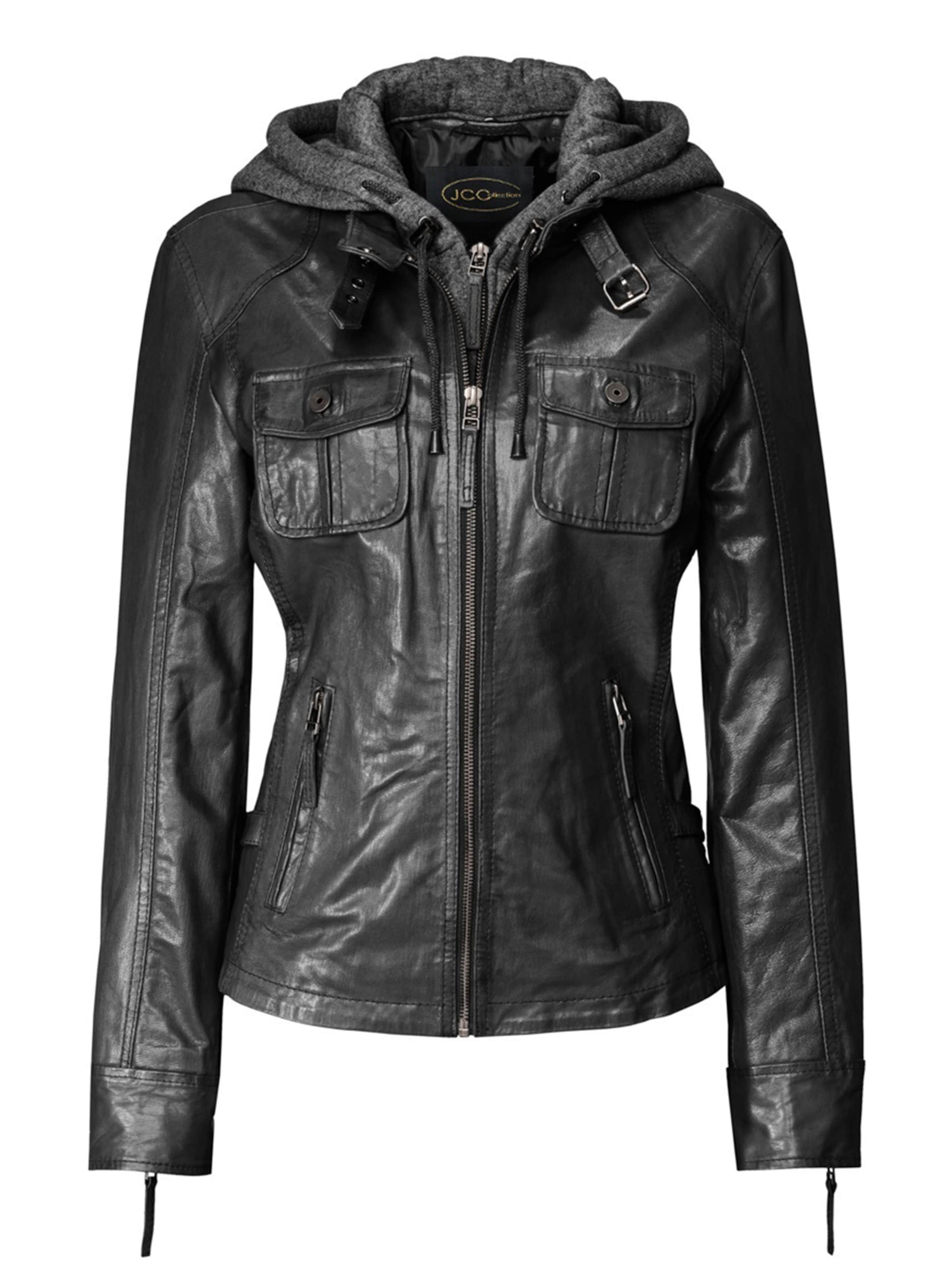 JCC Lederjacke in Schwarz: Vorderseite