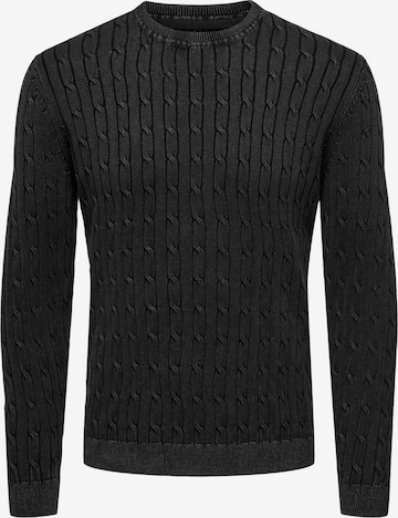 Only & Sons Pullover 'ROBERT' in Schwarz: predná strana