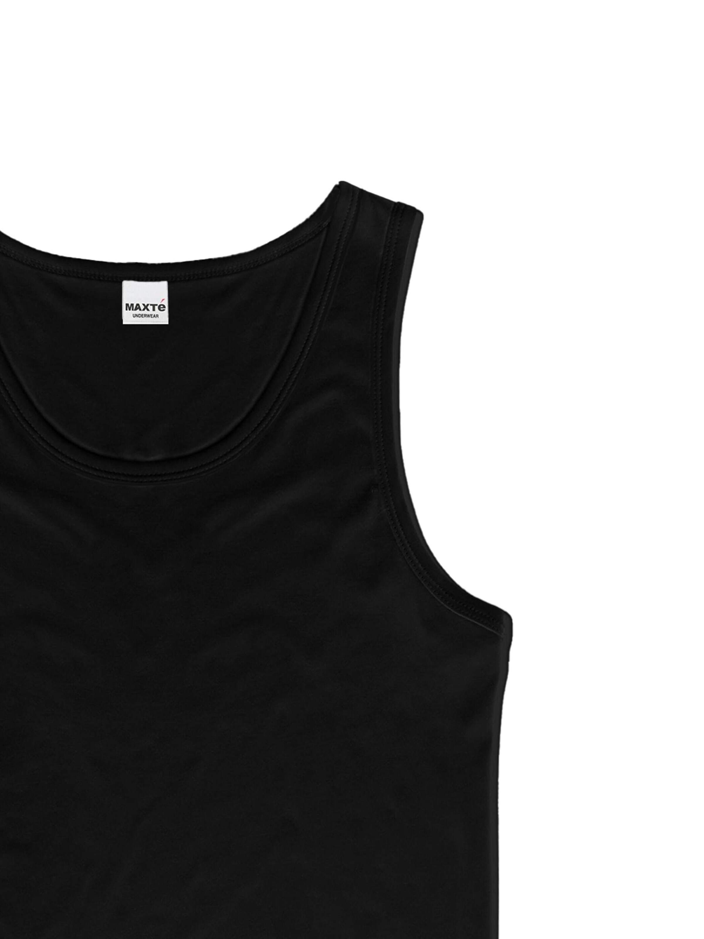 Maxte Undershirt 'BASIC MAX Ärmelloses Trägerhemd 5er Pack' in Black