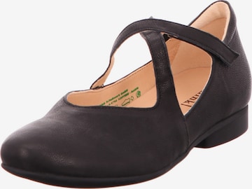 THINK! Ballet Flats with Strap in Brown: front
