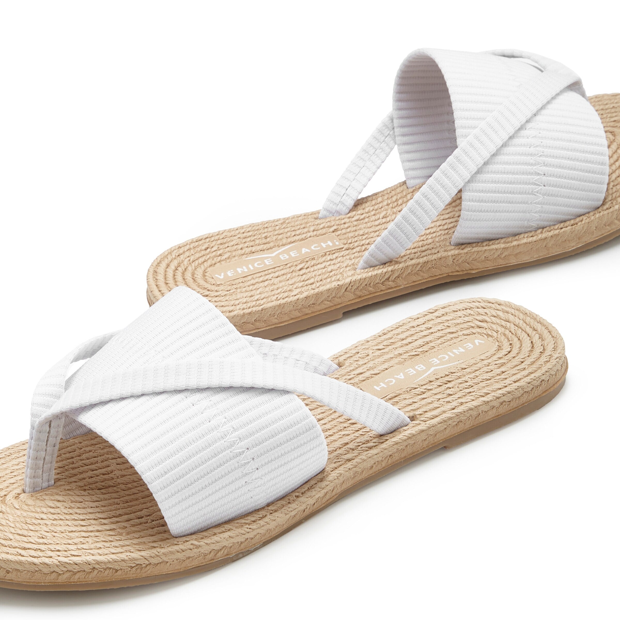 Flip-flops de la VENICE BEACH pe alb