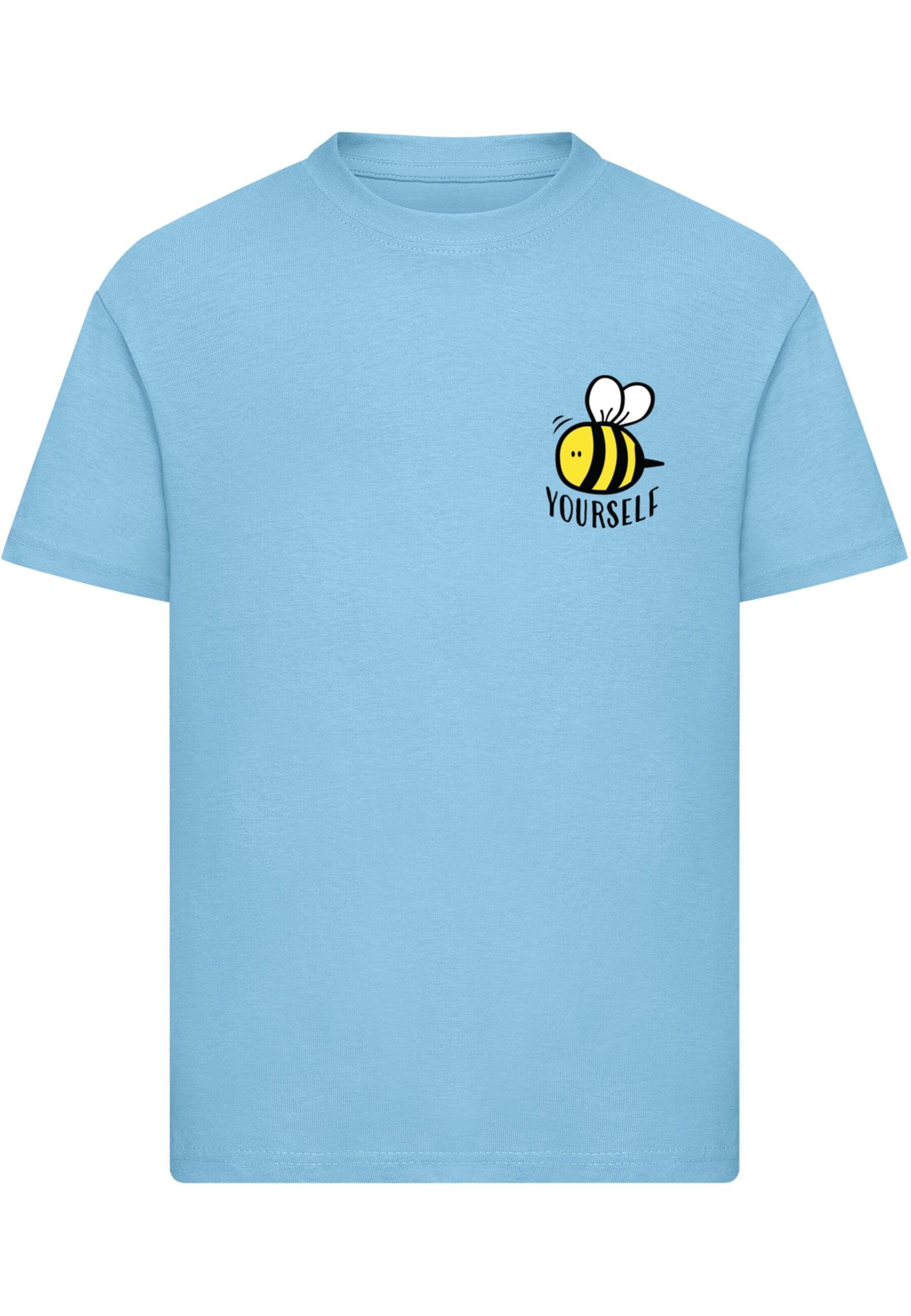 Merchcode Shirt 'Bee Yourself' in Blauw: voorkant