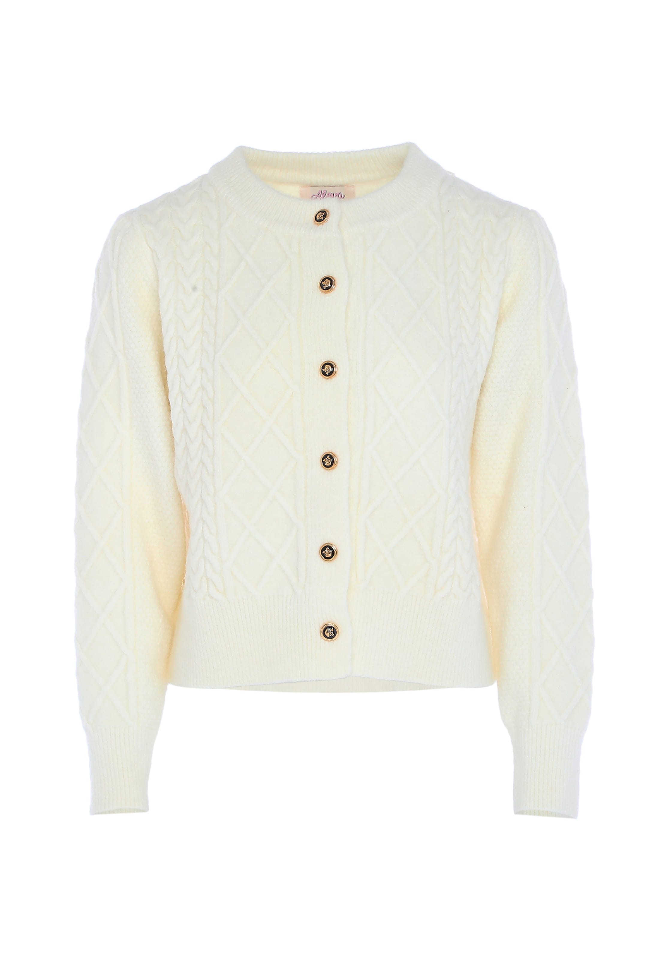 aleva Knit cardigan in White: front