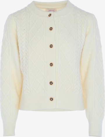 aleva Knit Cardigan in White: front