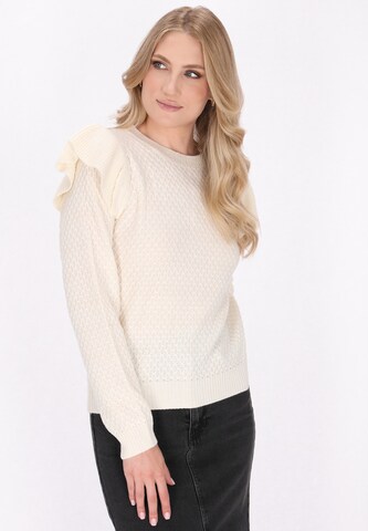 Pull-over DreiMaster Vintage en blanc : devant