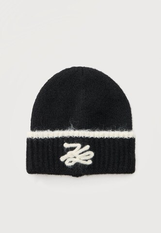 Bonnet 'K/AUTOGRAPH' Karl Lagerfeld en noir : devant