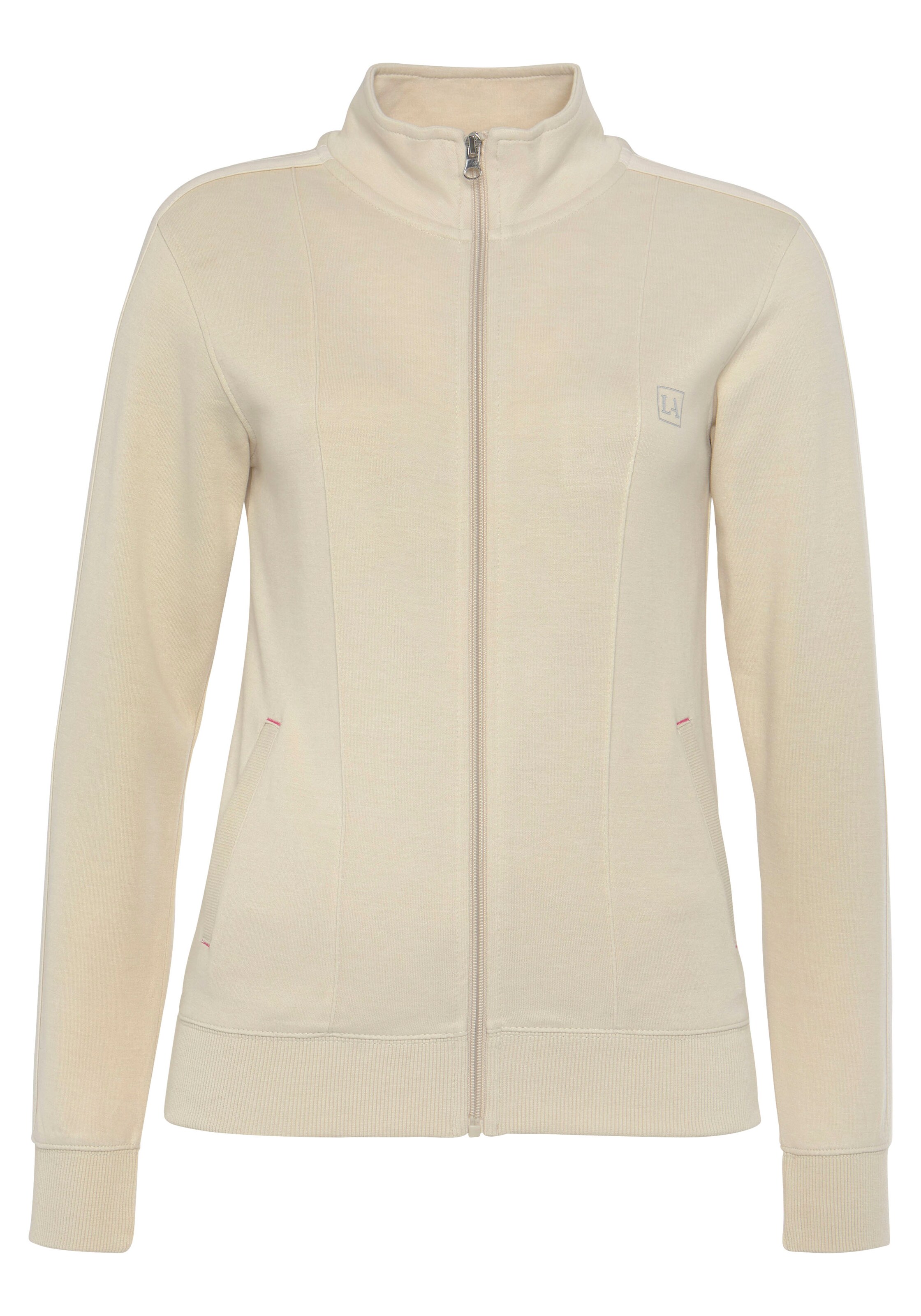 LASCANA ACTIVE Sportsweatjacke in Beige: Vorderseite