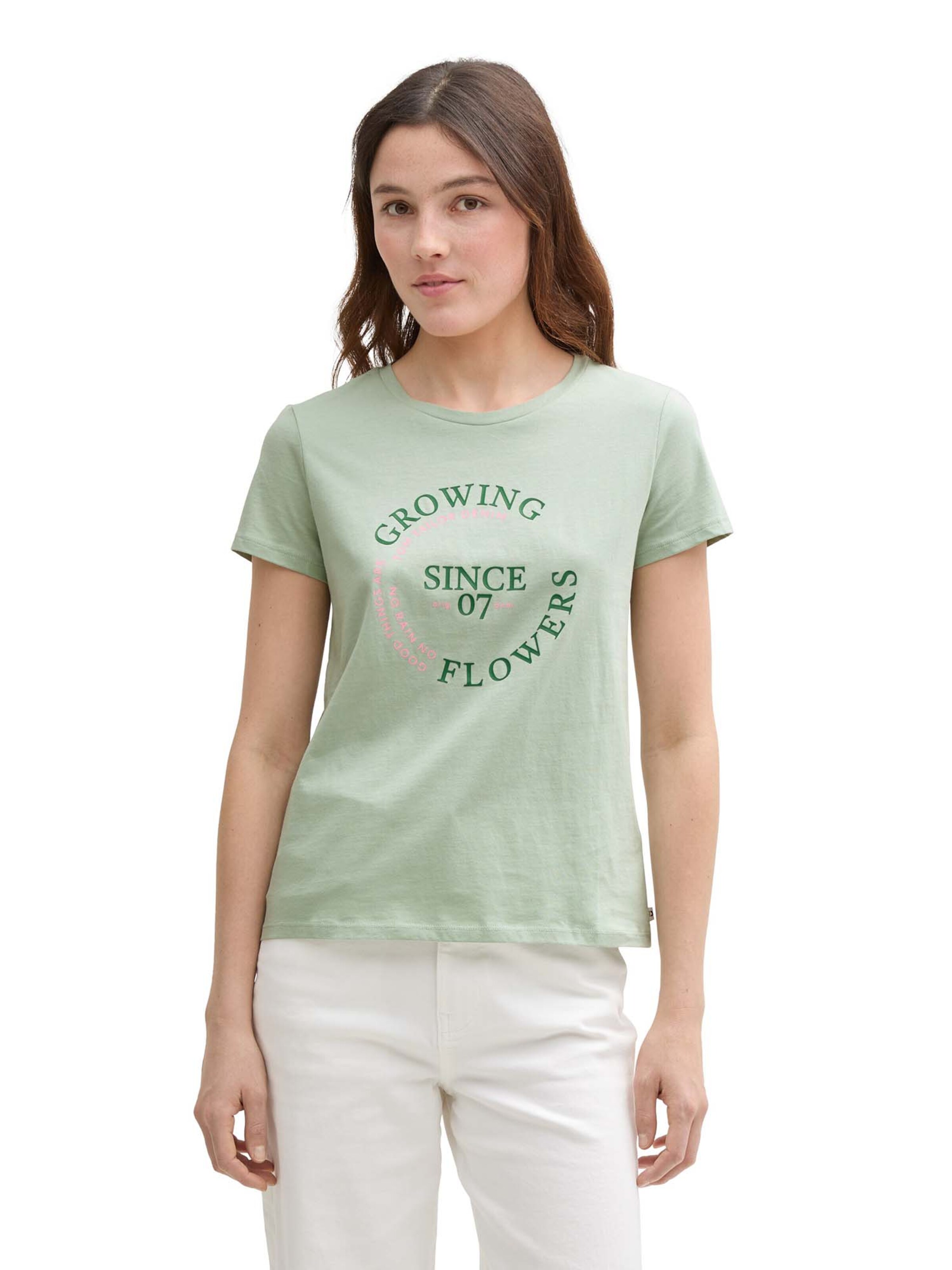 TOM TAILOR DENIM Koszulka w kolorze zielony: przód