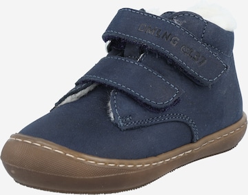 Däumling First-Step Shoes in Blue: front