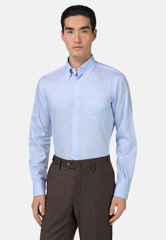 Coupe regular Chemise Boggi Milano en bleu : devant