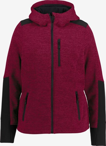 Ulla Popken Zip-Up Hoodie in Pink: front