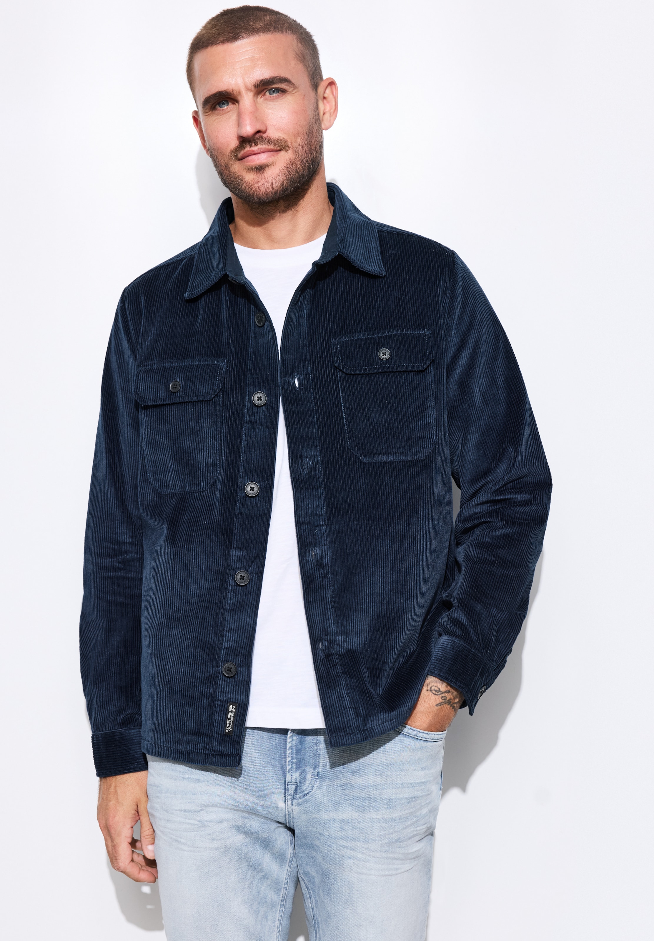Street One MEN Regular fit Business Blazer in Blue: front