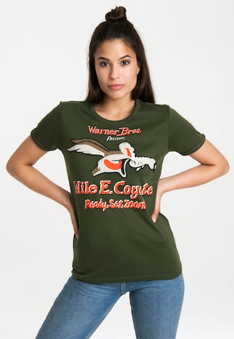 LOGOSHIRT Shirt 'Coyote' in Green: front