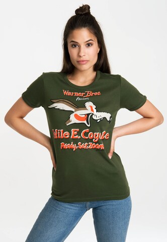 LOGOSHIRT Shirt 'Coyote' in Groen: voorkant