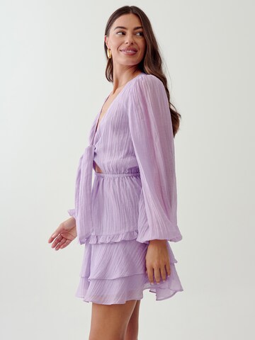 Tussah Kleid 'DAVINA' in Lila: Rückseite