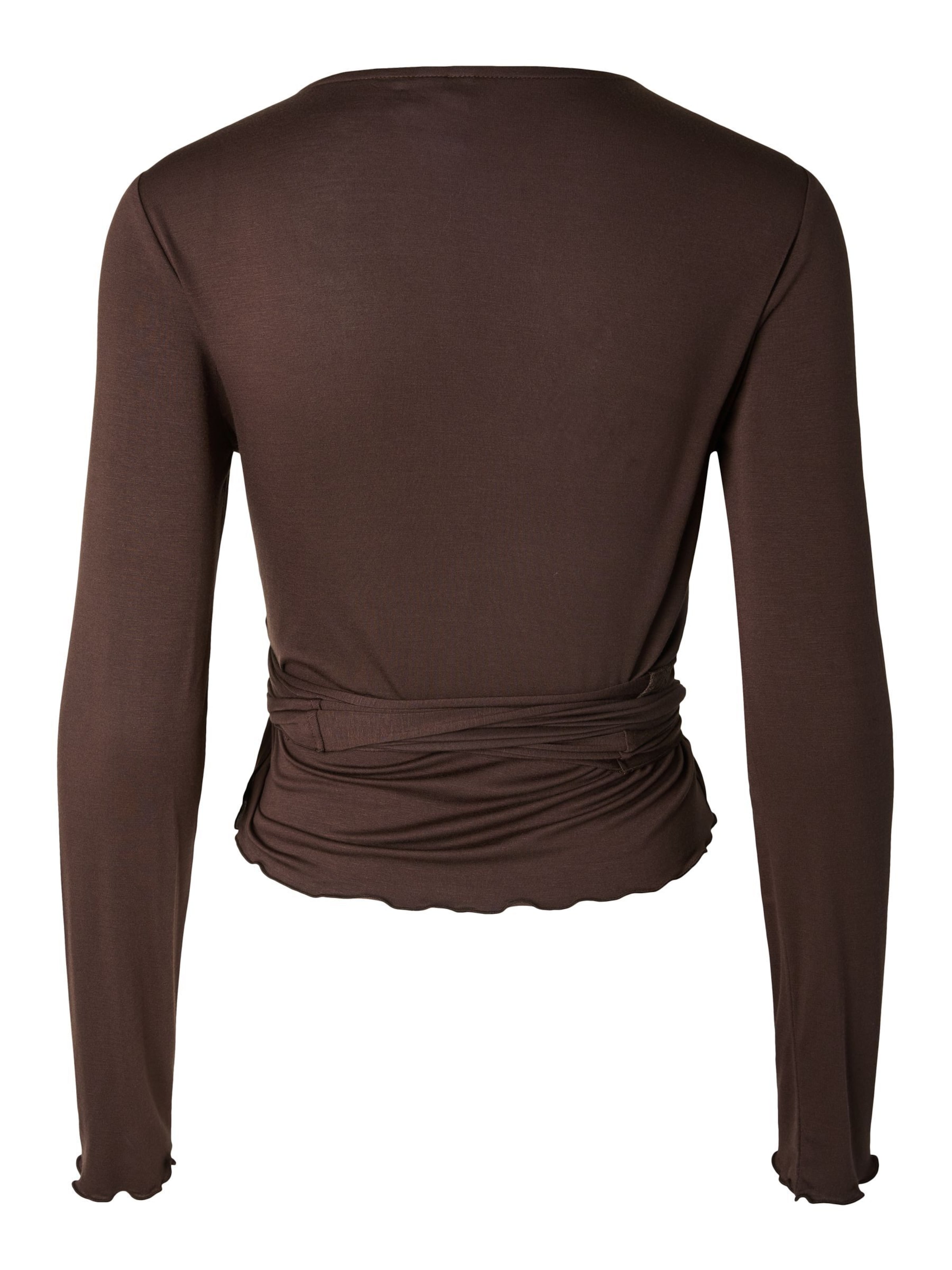 PIECES Shirt 'PCBarbera Roya' in Bruin