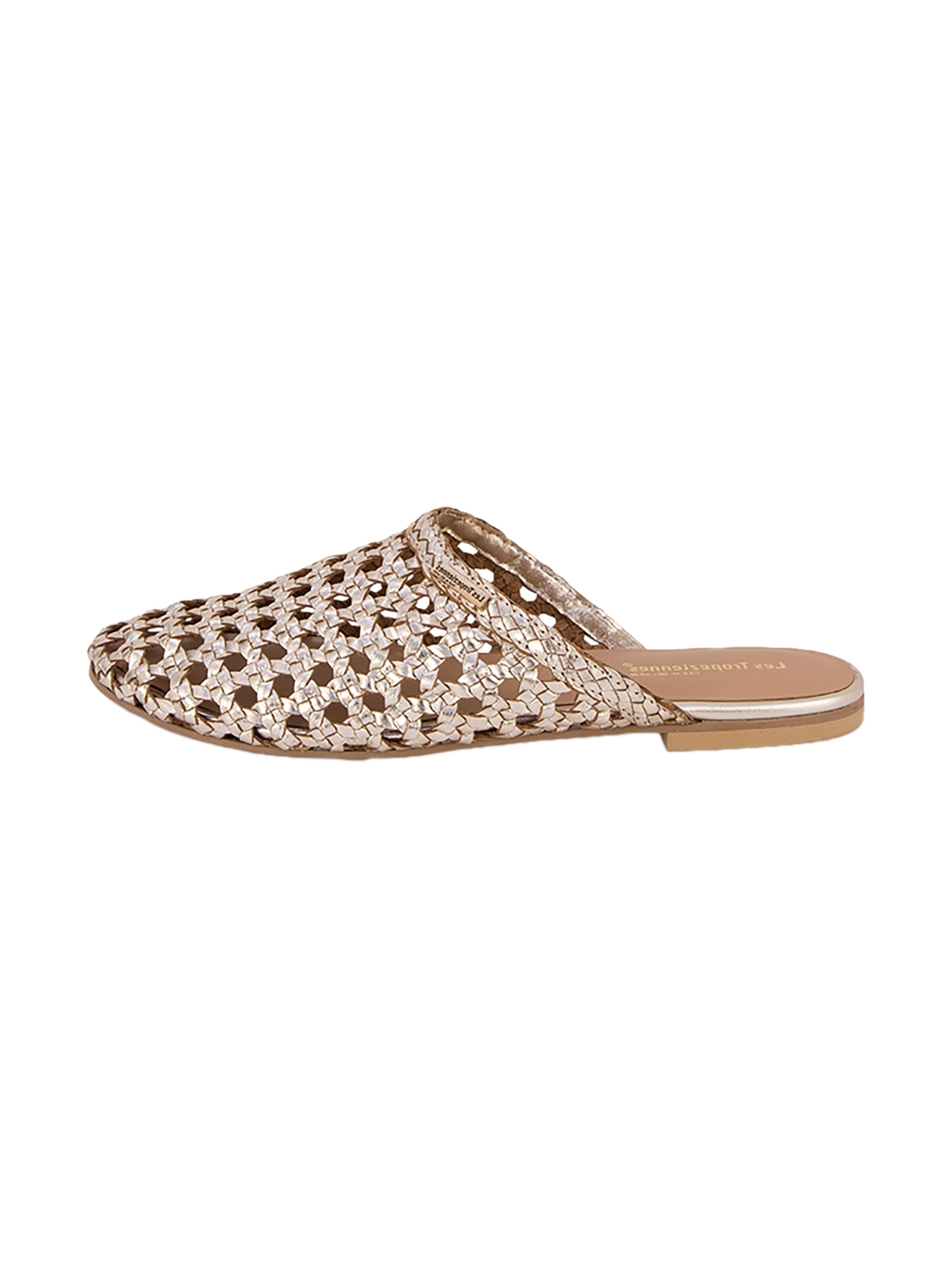 Les Tropéziennes Mule 'Lederpantoletten Cassiope' in Gold: front