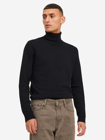 JACK & JONES Trui 'Emil Knit' in Zwart: voorkant