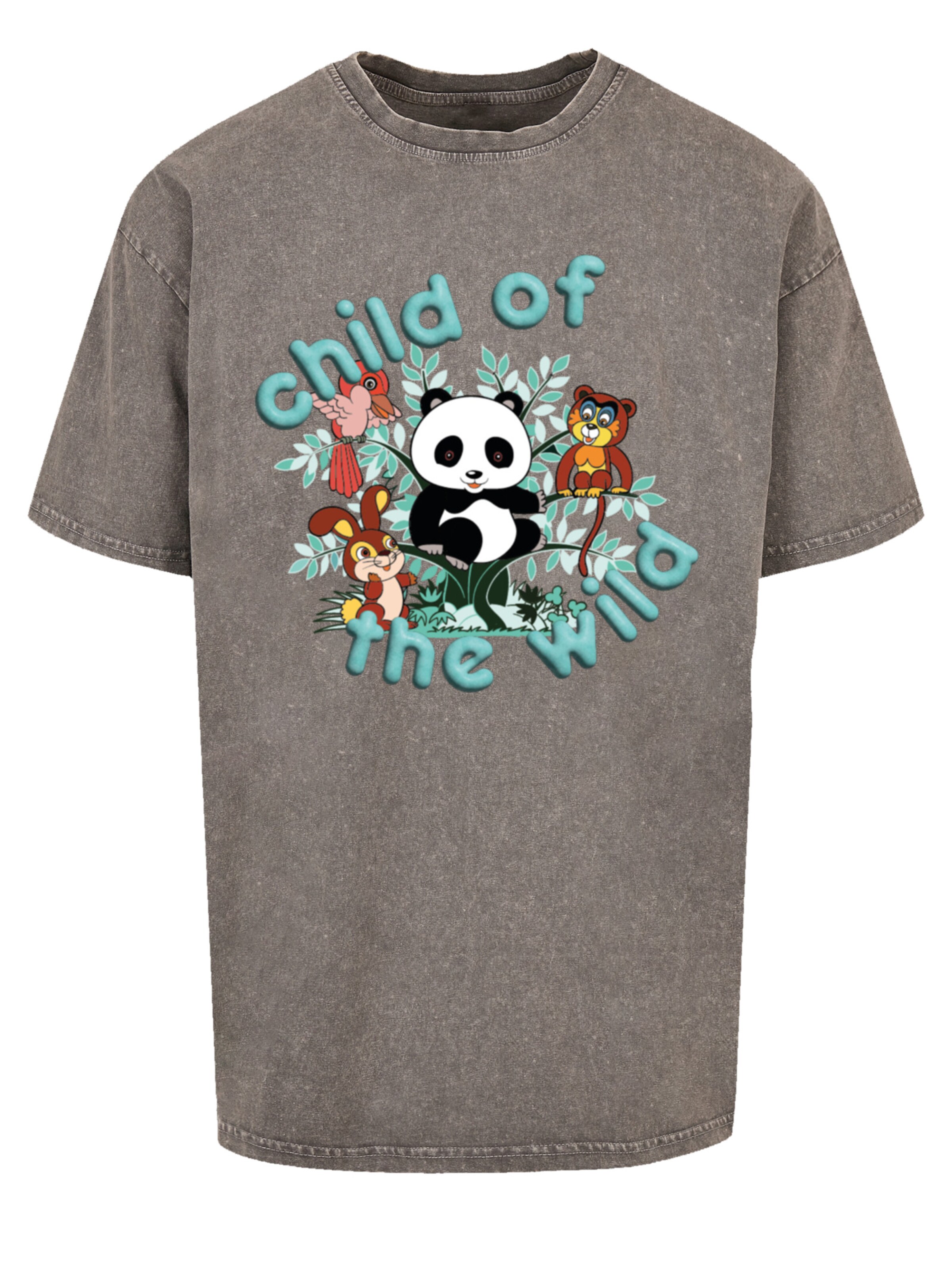 F4NT4STIC Shirt 'Tao Tao Child Of The Wild' in Grey: front