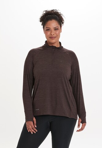 Q by Endurance Performance shirt 'FERMIER' in Brown: front