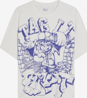 BershkaMajica - bijela boja: prednji dio