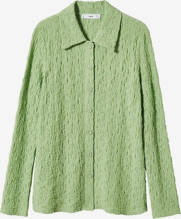 MANGO Blouse 'crunchy' in Groen: voorkant