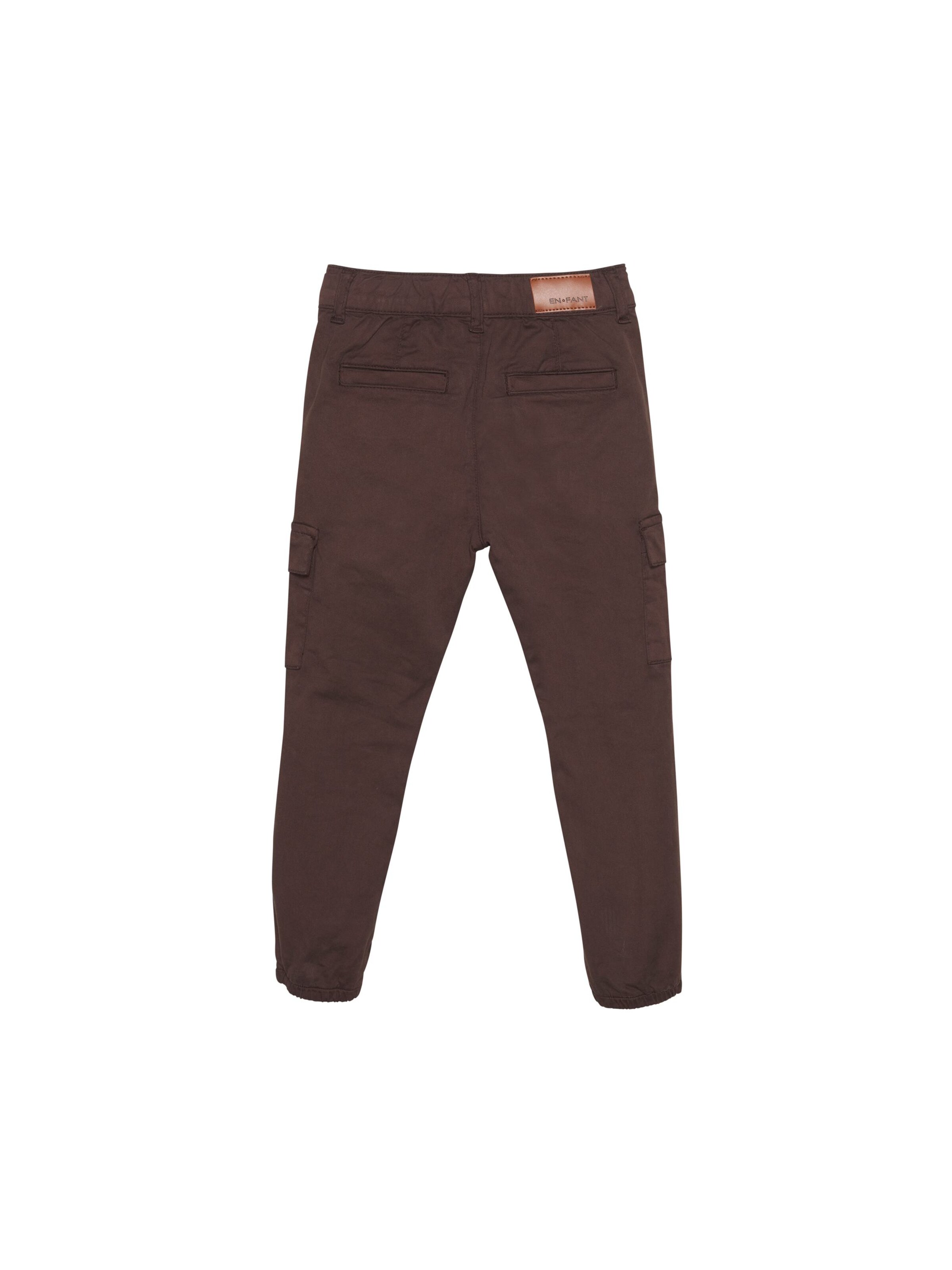 EN FANT - Loosefit Calças em castanho