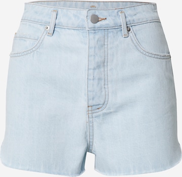 ABOUT YOU x Laura Giurcanu Skinny Jeansshorts 'Tia' in Blau: predná strana