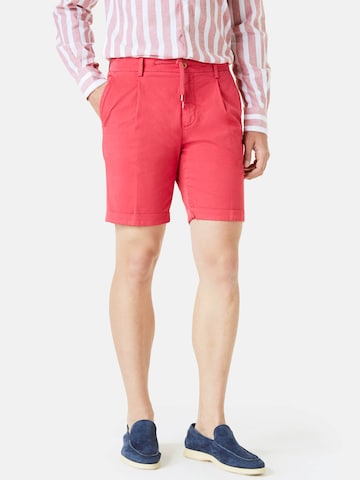 Boggi Milano Pleat-Front Pants in Pink: front