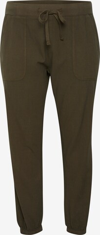 KAFFE CURVE Loose fit Pants 'Nana' in Green: front